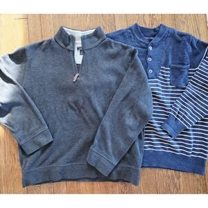 🐣 2 Sweaters Lands End Mens Long Sleeve Size L Cotton
